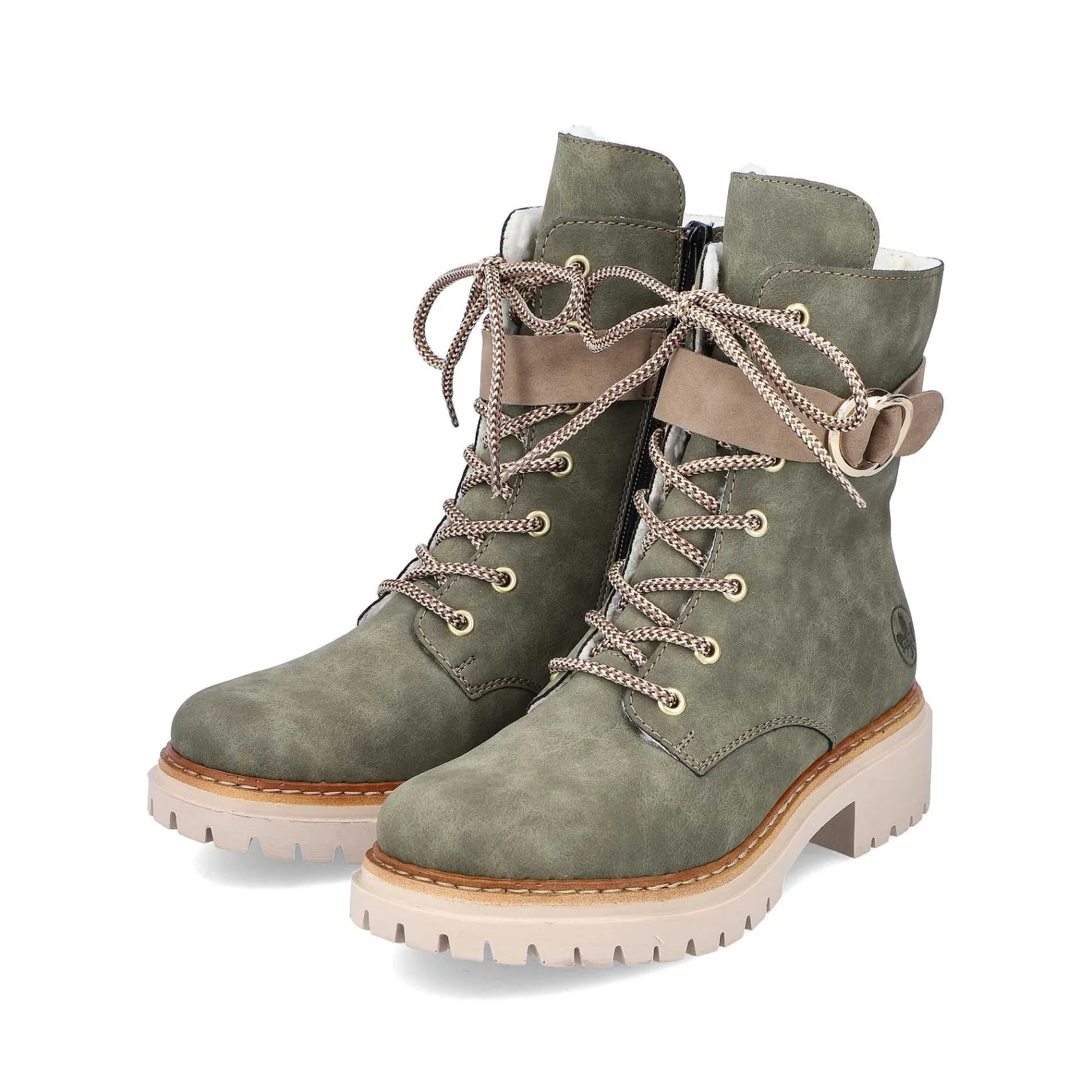 Women'S Biker Boots Leaf Green Ladies Ankle Boots & Boots