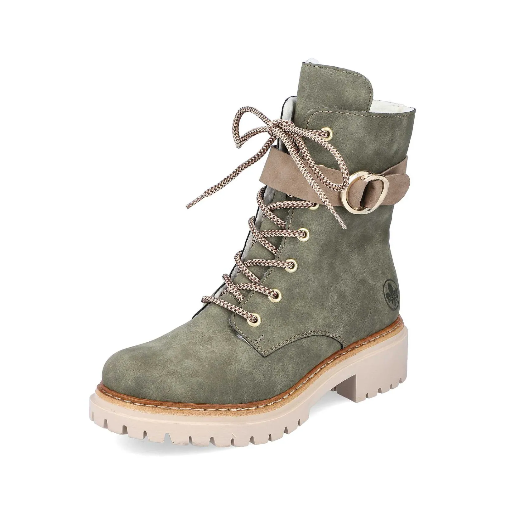 Women'S Biker Boots Leaf Green Ladies Ankle Boots & Boots