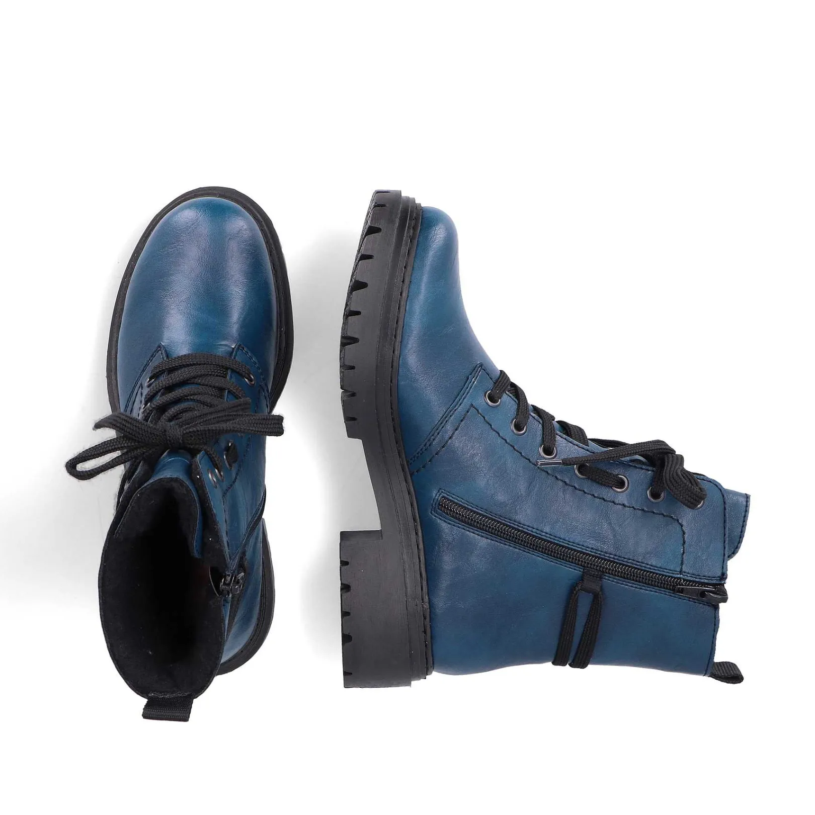 New Women'S Biker Boots Cyan Blue Ladies Ankle Boots & Boots