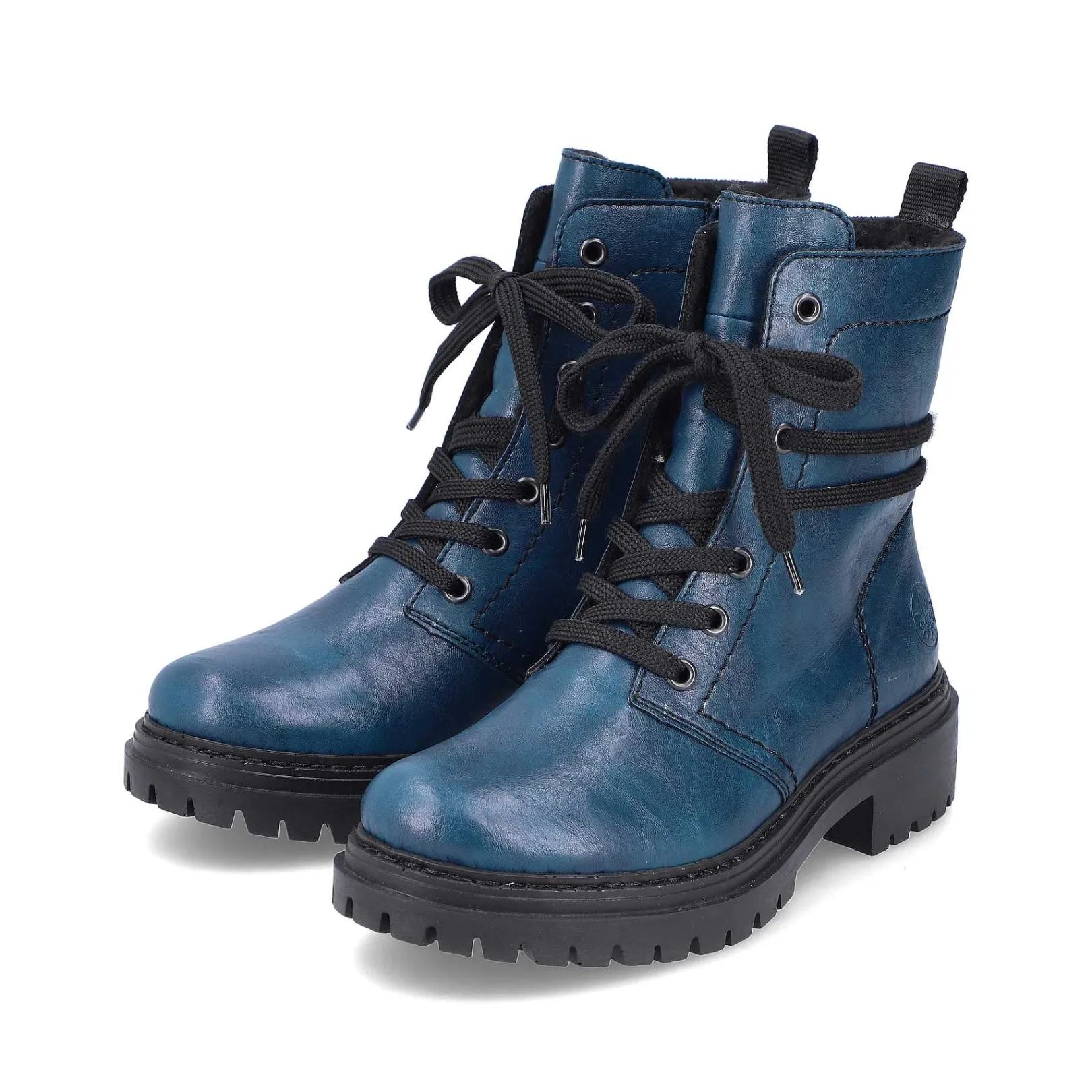 New Women'S Biker Boots Cyan Blue Ladies Ankle Boots & Boots