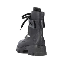 New Women'S Biker Boots Jet Black Ladies Ankle Boots & Boots