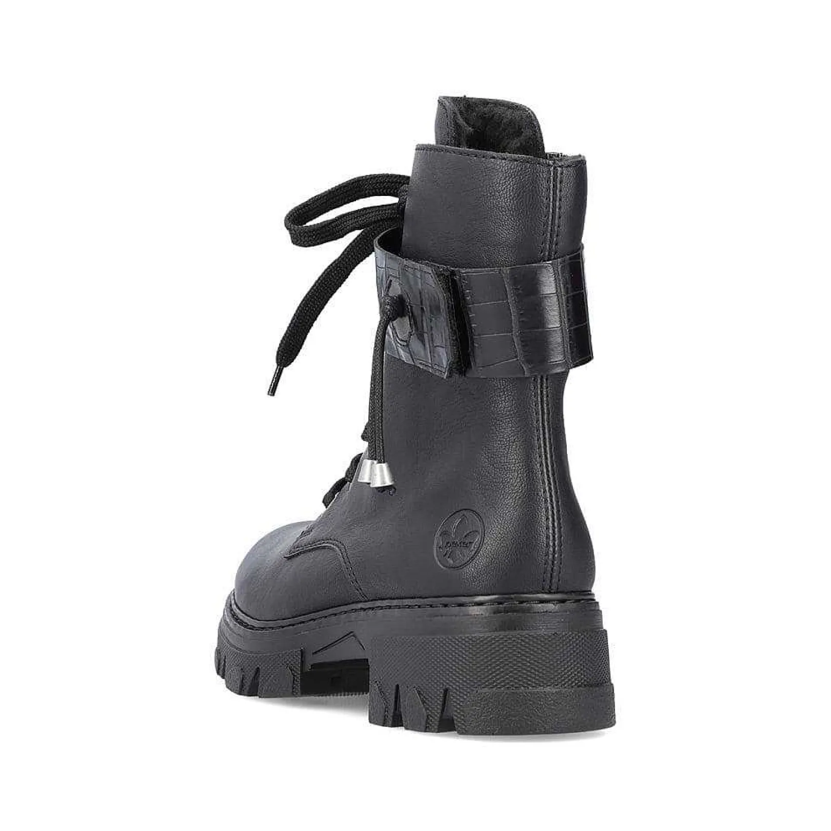New Women'S Biker Boots Jet Black Ladies Ankle Boots & Boots