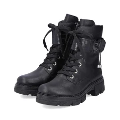 New Women'S Biker Boots Jet Black Ladies Ankle Boots & Boots