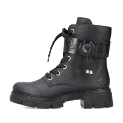 New Women'S Biker Boots Jet Black Ladies Ankle Boots & Boots