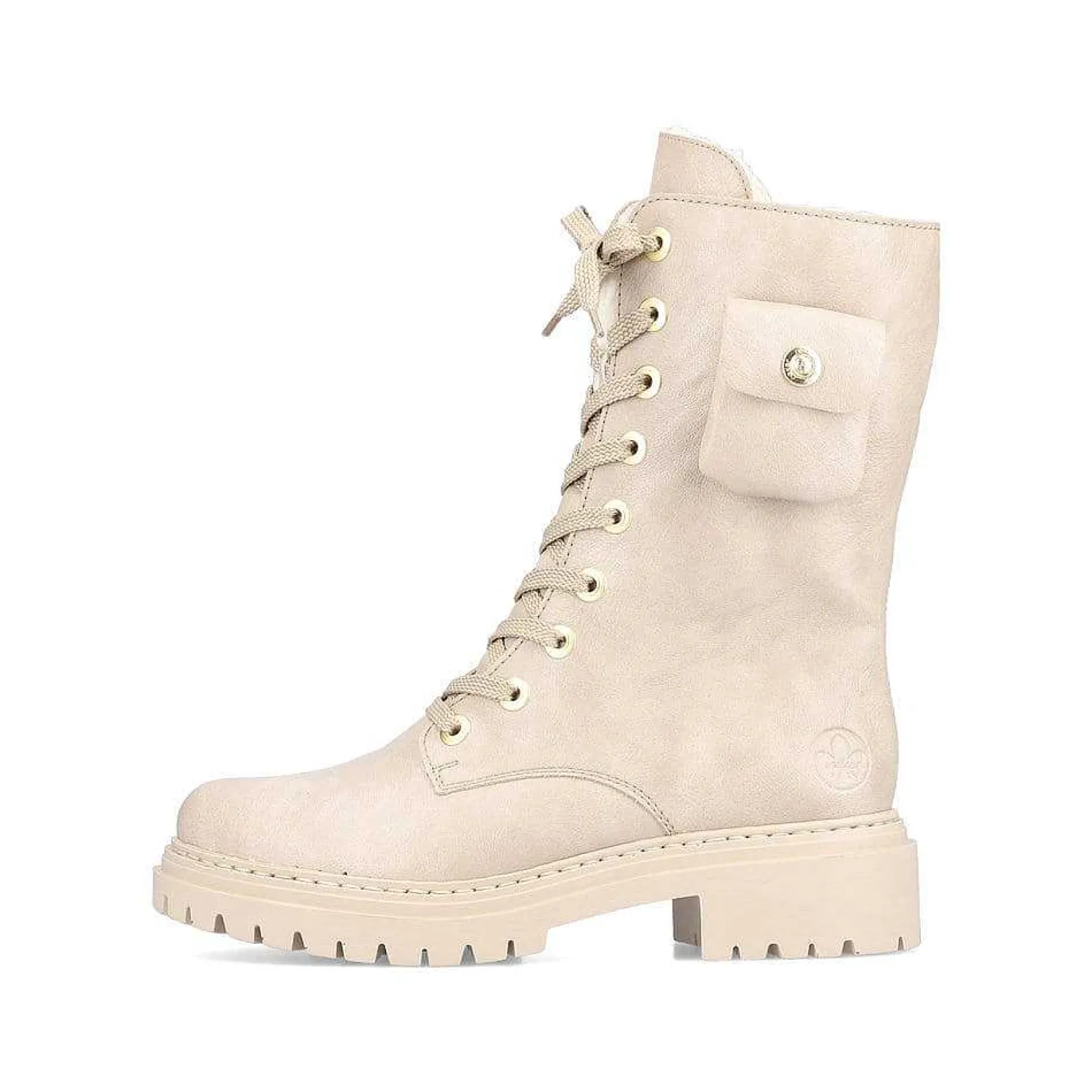 Sale Women'S Biker Boots Cream Beige Ladies Ankle Boots & Boots