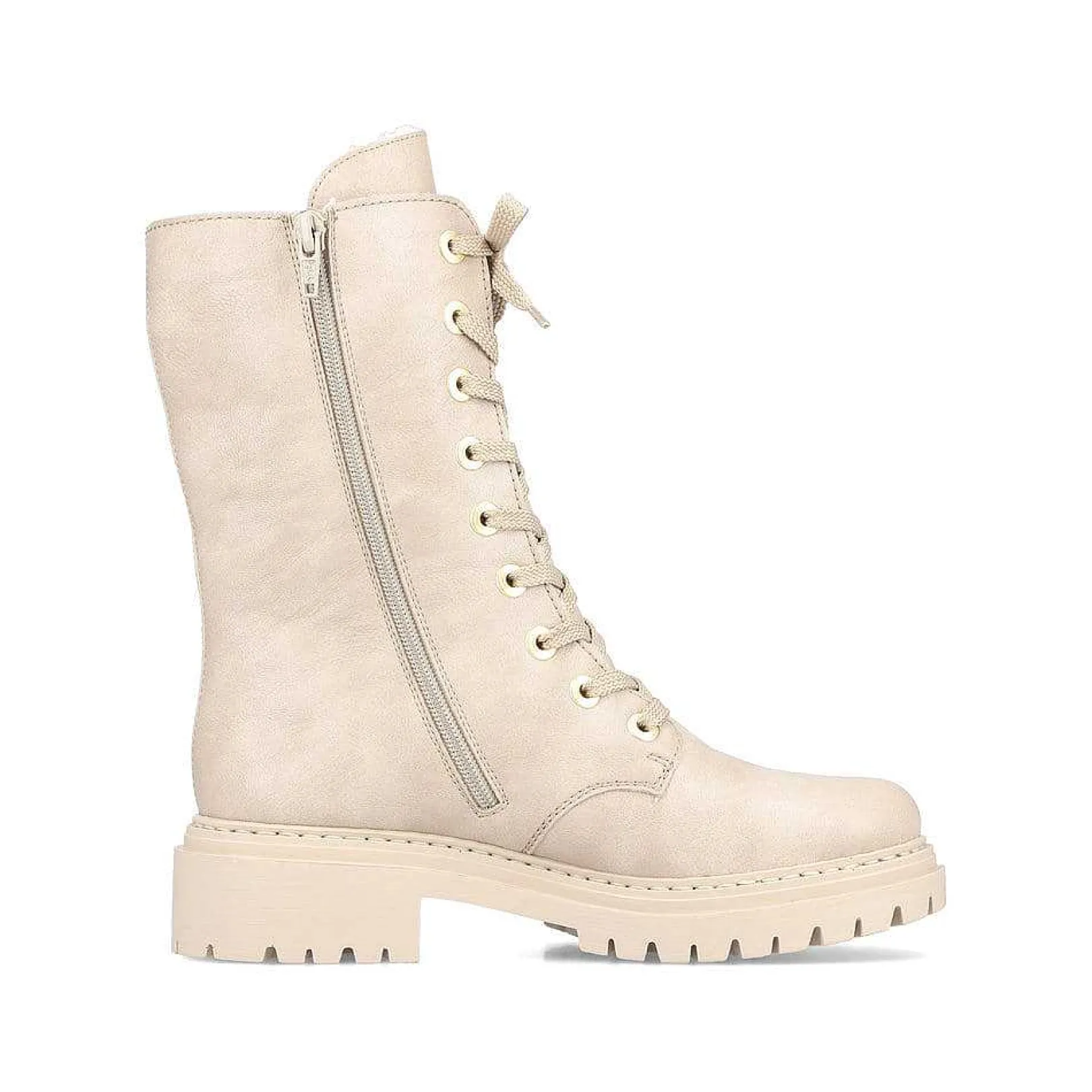 Sale Women'S Biker Boots Cream Beige Ladies Ankle Boots & Boots