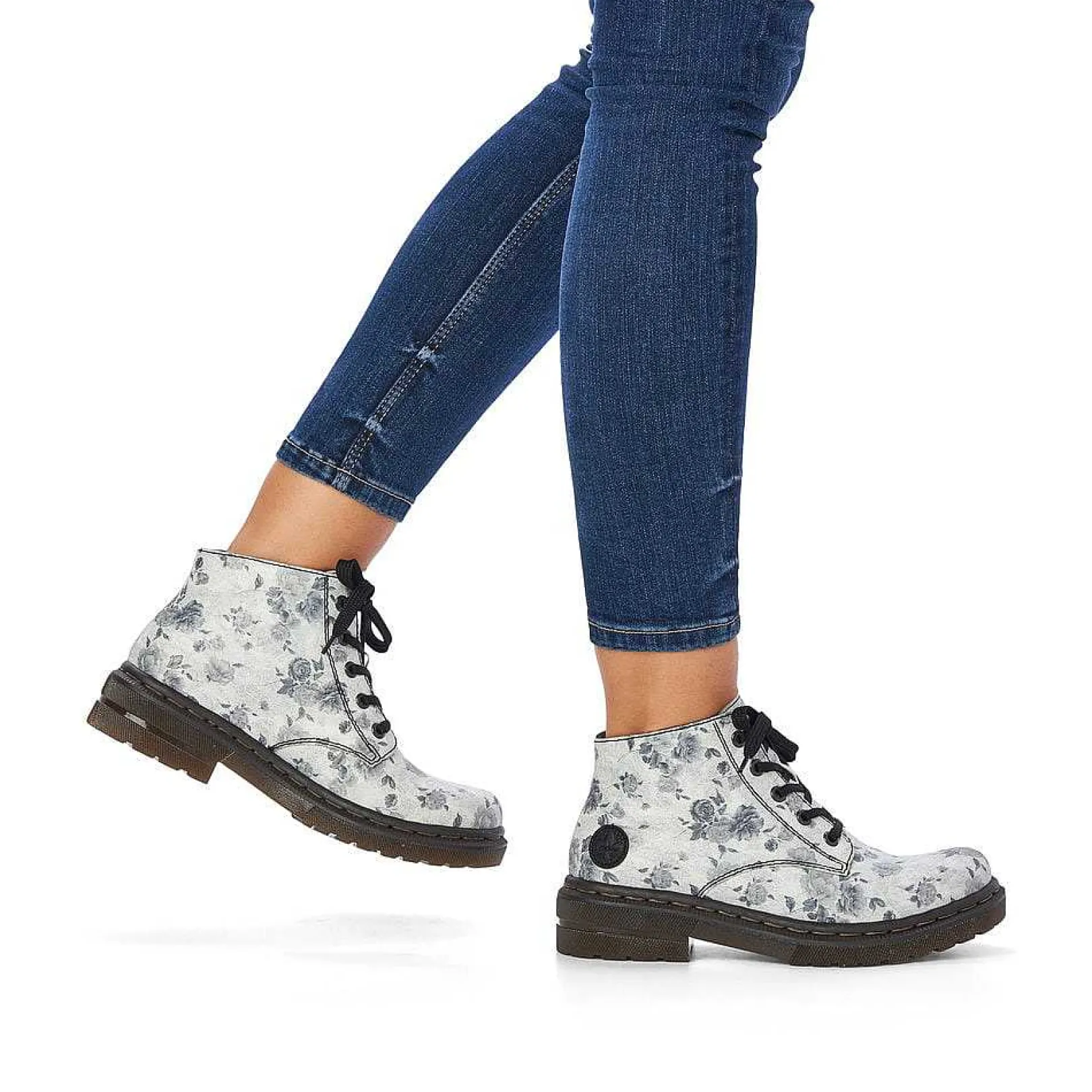 Hot Women'S Biker Boots Silver White Ladies Ankle Boots & Boots
