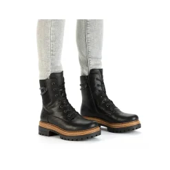 Women'S Biker Boots Asphalt Black Ladies Ankle Boots & Boots