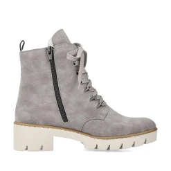 Discount Women'S Biker Boots Silver Gray Ladies Ankle Boots & Boots