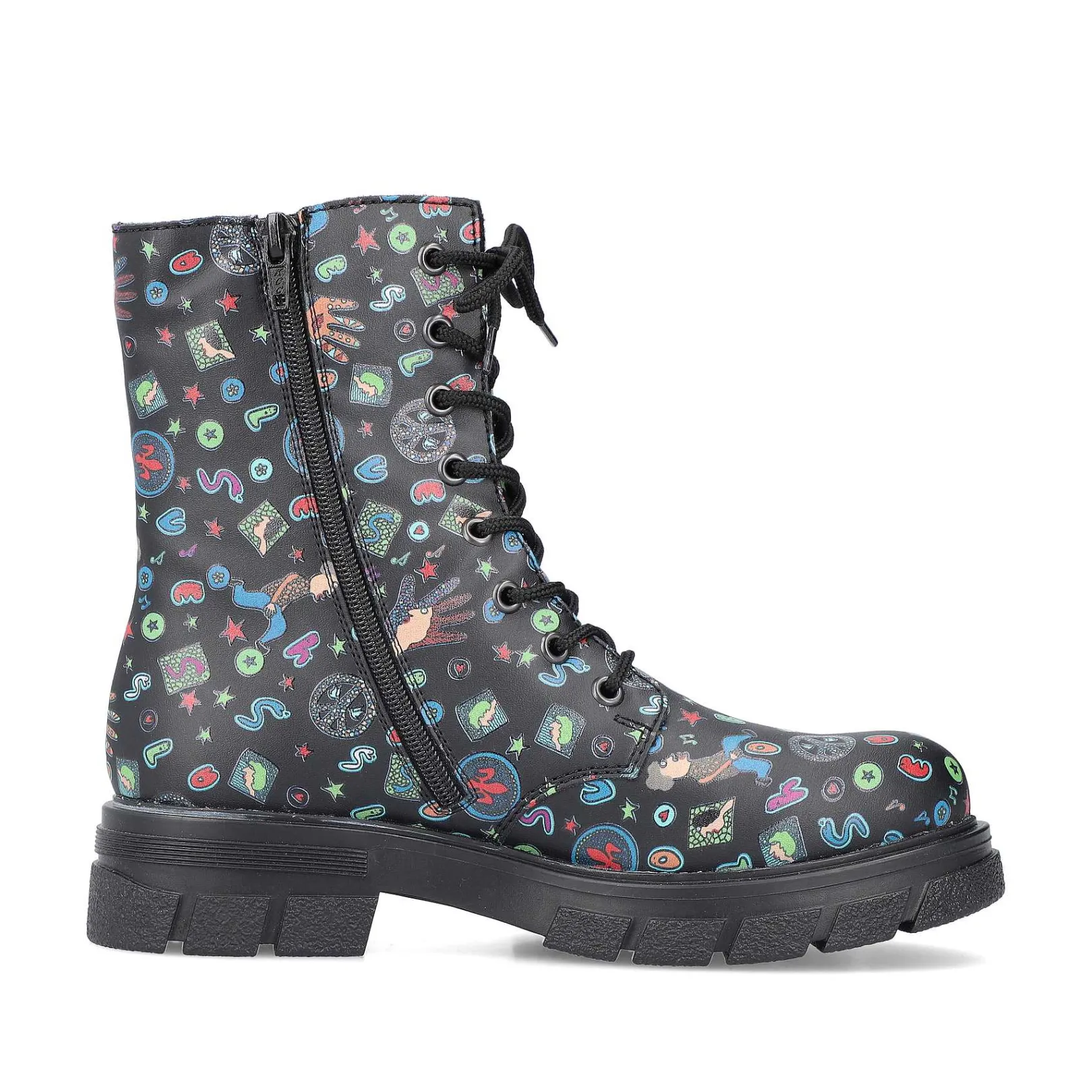 Discount Women'S Biker Boots Multi-Black Ladies Ankle Boots & Boots