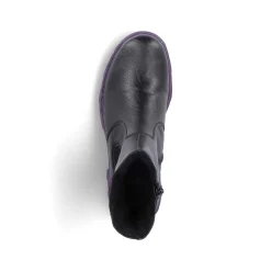 New Women'S Biker Boots Night Black-Purple Ladies Ankle Boots & Boots