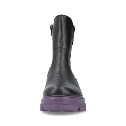 New Women'S Biker Boots Night Black-Purple Ladies Ankle Boots & Boots