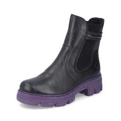 New Women'S Biker Boots Night Black-Purple Ladies Ankle Boots & Boots
