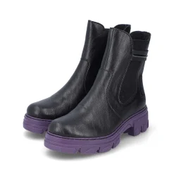New Women'S Biker Boots Night Black-Purple Ladies Ankle Boots & Boots