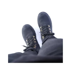 Women'S Biker Boots Jet Black Ladies Ankle Boots & Boots