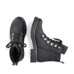 Women'S Biker Boots Jet Black Ladies Ankle Boots & Boots