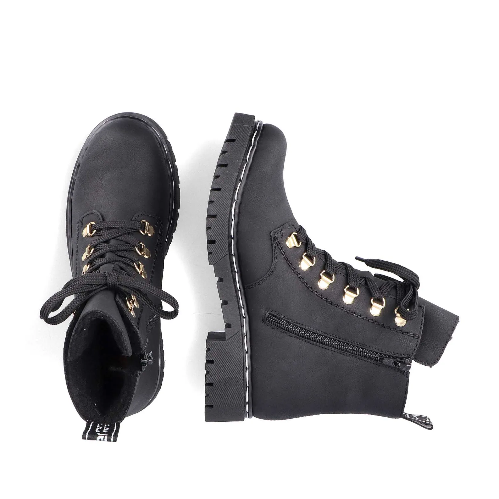 Women'S Biker Boots Jet Black Ladies Ankle Boots & Boots
