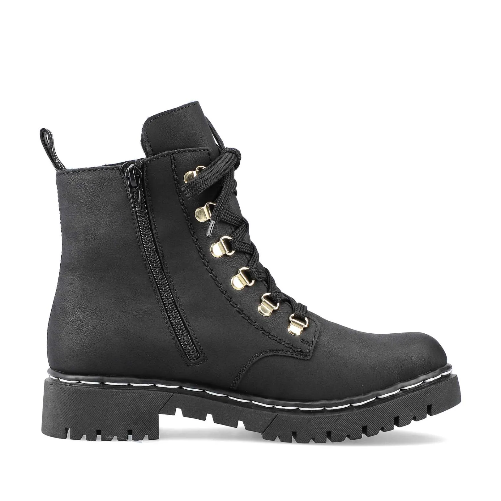 Women'S Biker Boots Jet Black Ladies Ankle Boots & Boots