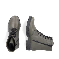 Women'S Biker Boots Gray Green Ladies Ankle Boots & Boots