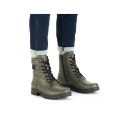 Women'S Biker Boots Gray Green Ladies Ankle Boots & Boots