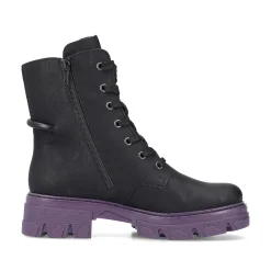 Hot Women'S Biker Boots Night Black-Purple Ladies Ankle Boots & Boots