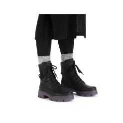 Hot Women'S Biker Boots Night Black-Purple Ladies Ankle Boots & Boots