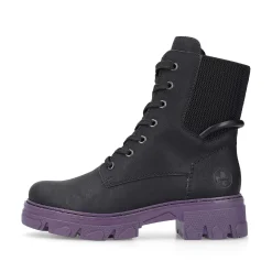 Hot Women'S Biker Boots Night Black-Purple Ladies Ankle Boots & Boots