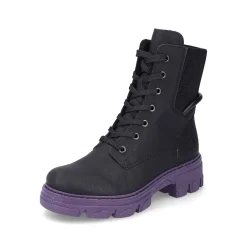 Hot Women'S Biker Boots Night Black-Purple Ladies Ankle Boots & Boots
