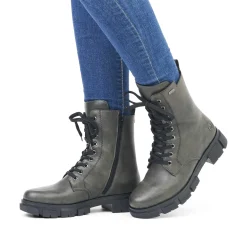 Outlet Women'S Biker Boots Granite Gray Ladies Ankle Boots & Boots