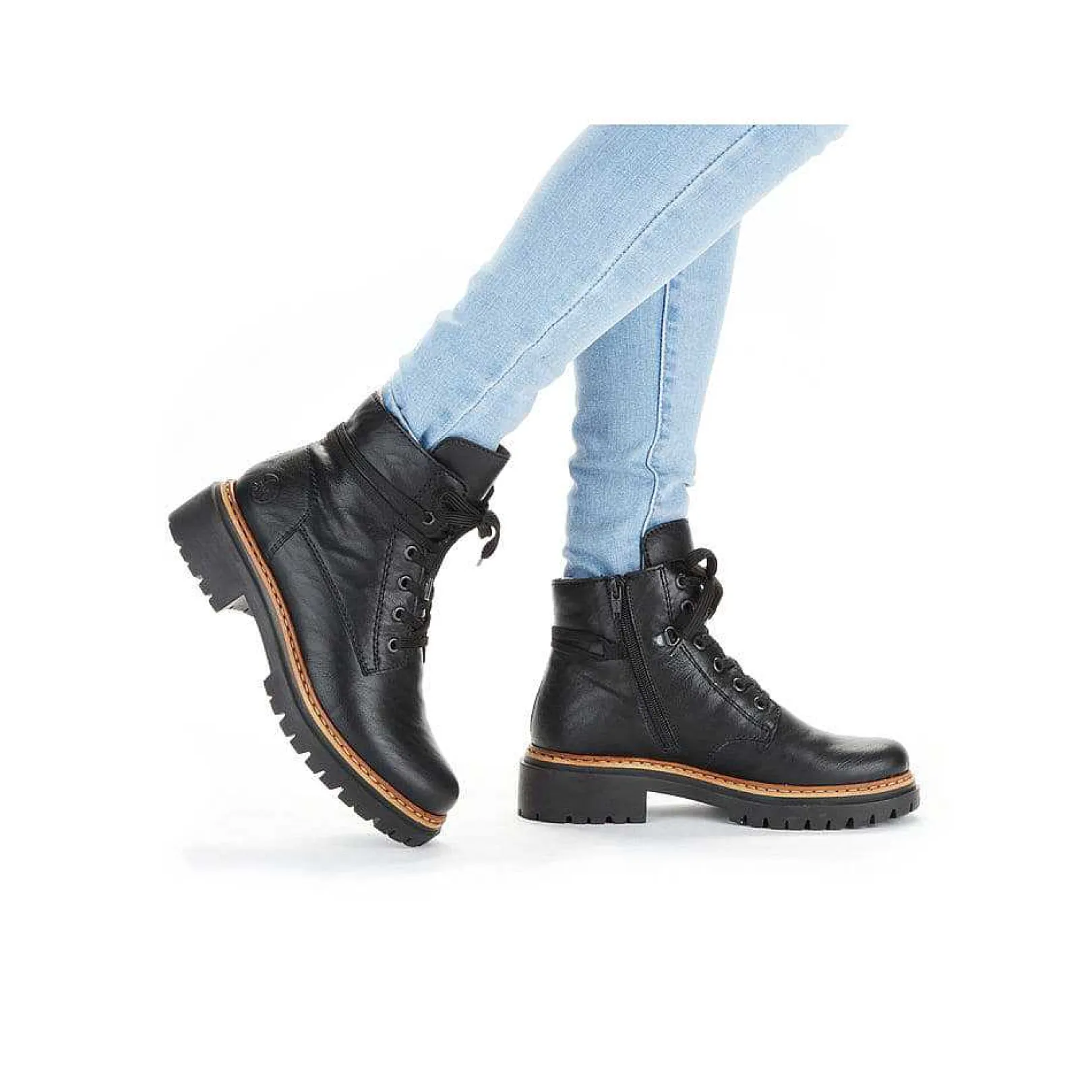 Women'S Biker Boots Night Black Ladies Ankle Boots & Boots