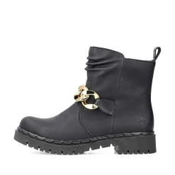 Clearance Women'S Biker Boots Jet Black Ladies Ankle Boots & Boots