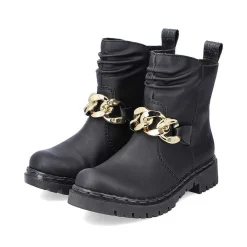 Clearance Women'S Biker Boots Jet Black Ladies Ankle Boots & Boots