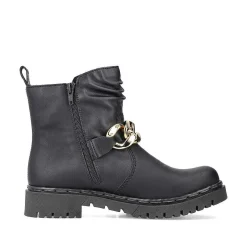 Clearance Women'S Biker Boots Jet Black Ladies Ankle Boots & Boots