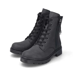 Clearance Women'S Biker Boots Jet Black Ladies Ankle Boots & Boots