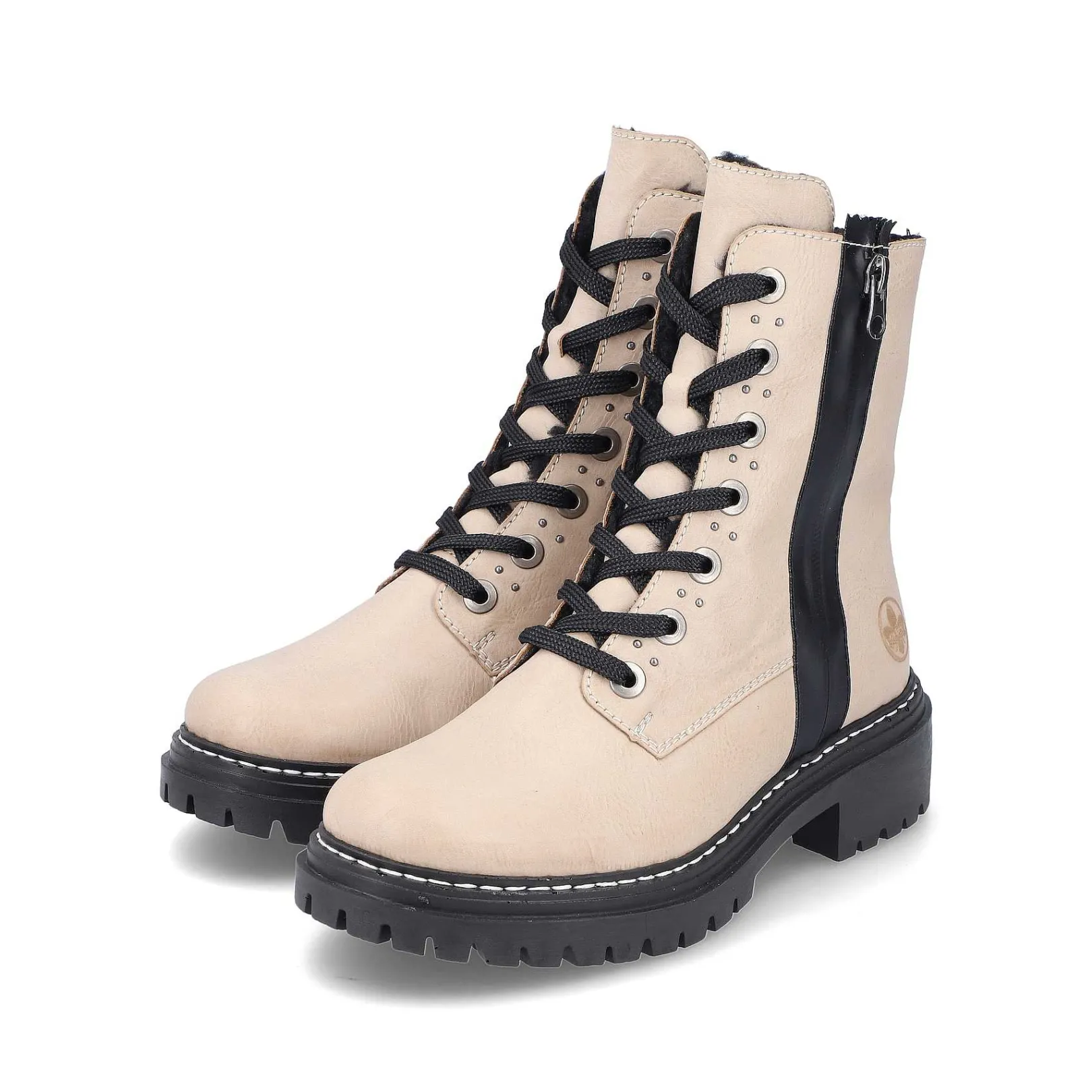 Discount Women'S Biker Boots Vanilla Beige Ladies Ankle Boots & Boots