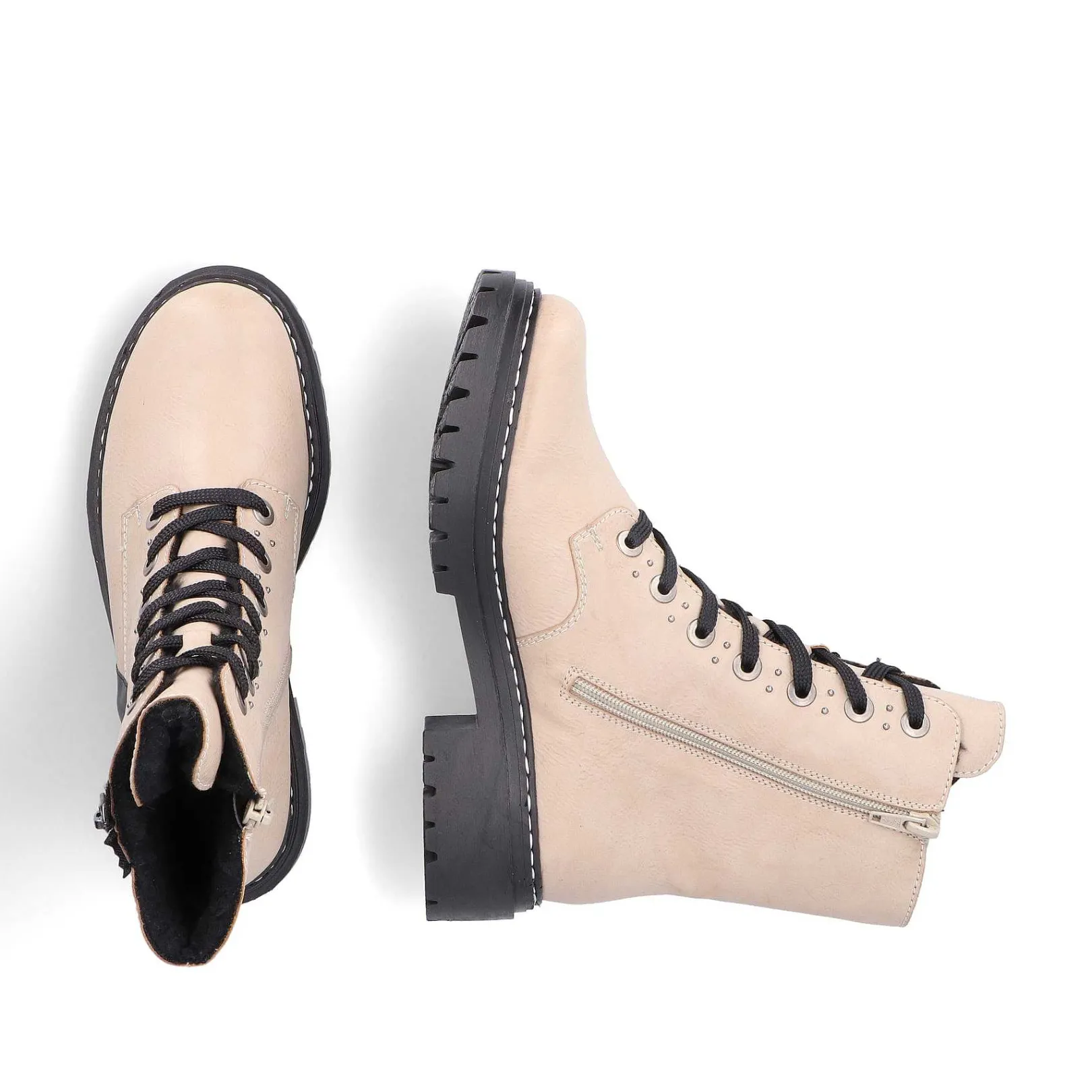 Discount Women'S Biker Boots Vanilla Beige Ladies Ankle Boots & Boots
