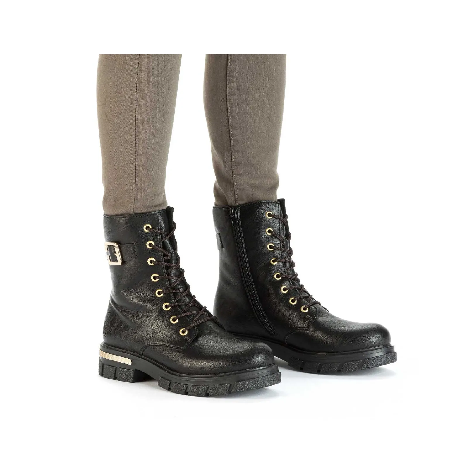 Women'S Biker Boots Night Black Ladies Ankle Boots & Boots