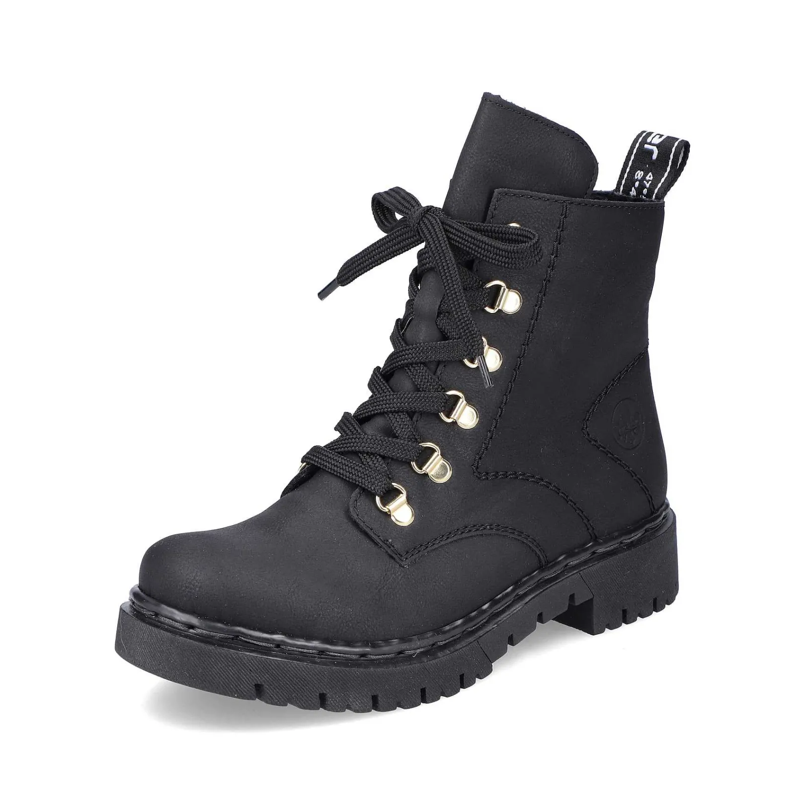 Discount Women'S Biker Boots Jet Black Ladies Ankle Boots & Boots