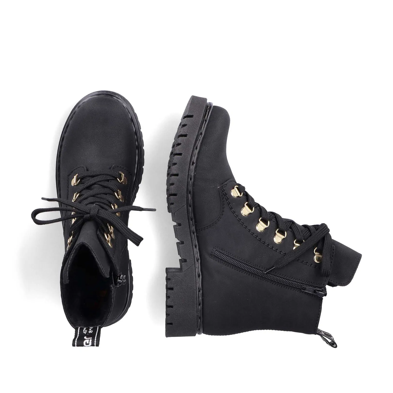 Discount Women'S Biker Boots Jet Black Ladies Ankle Boots & Boots