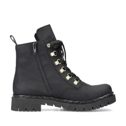 Discount Women'S Biker Boots Jet Black Ladies Ankle Boots & Boots