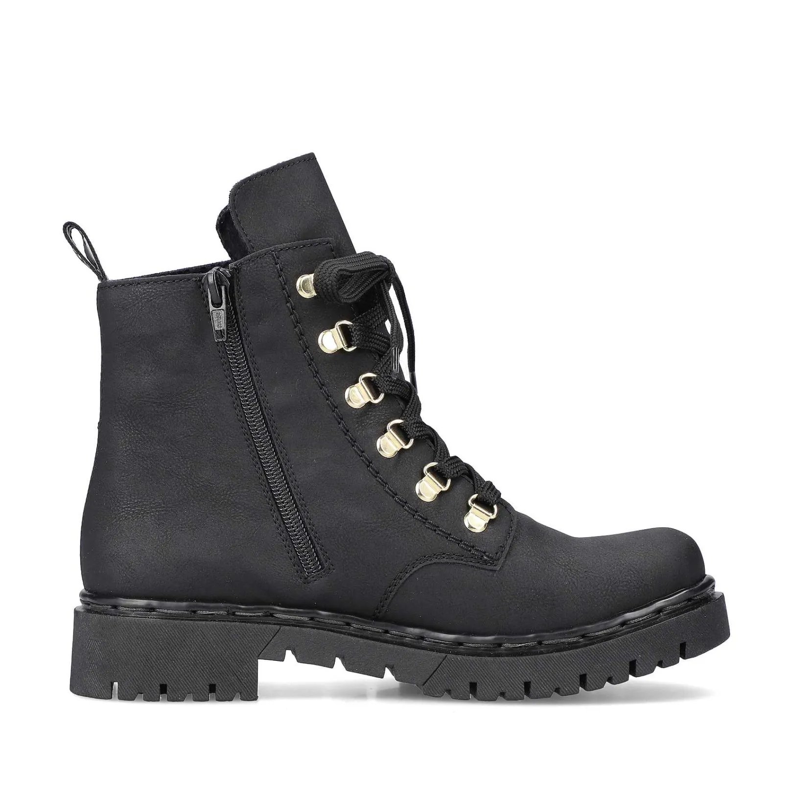 Discount Women'S Biker Boots Jet Black Ladies Ankle Boots & Boots