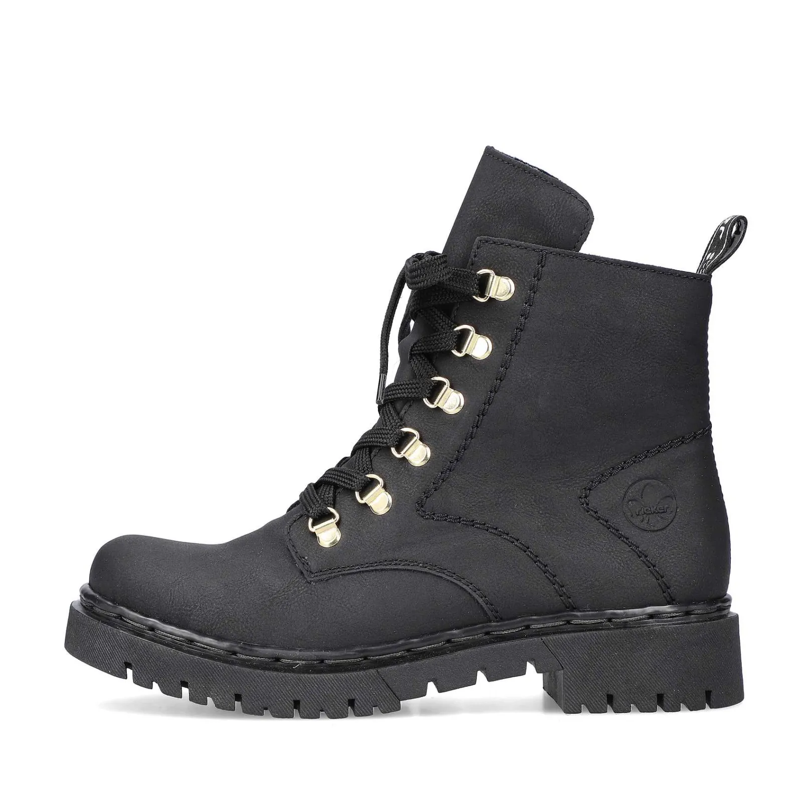 Discount Women'S Biker Boots Jet Black Ladies Ankle Boots & Boots