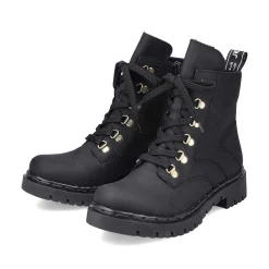 Discount Women'S Biker Boots Jet Black Ladies Ankle Boots & Boots