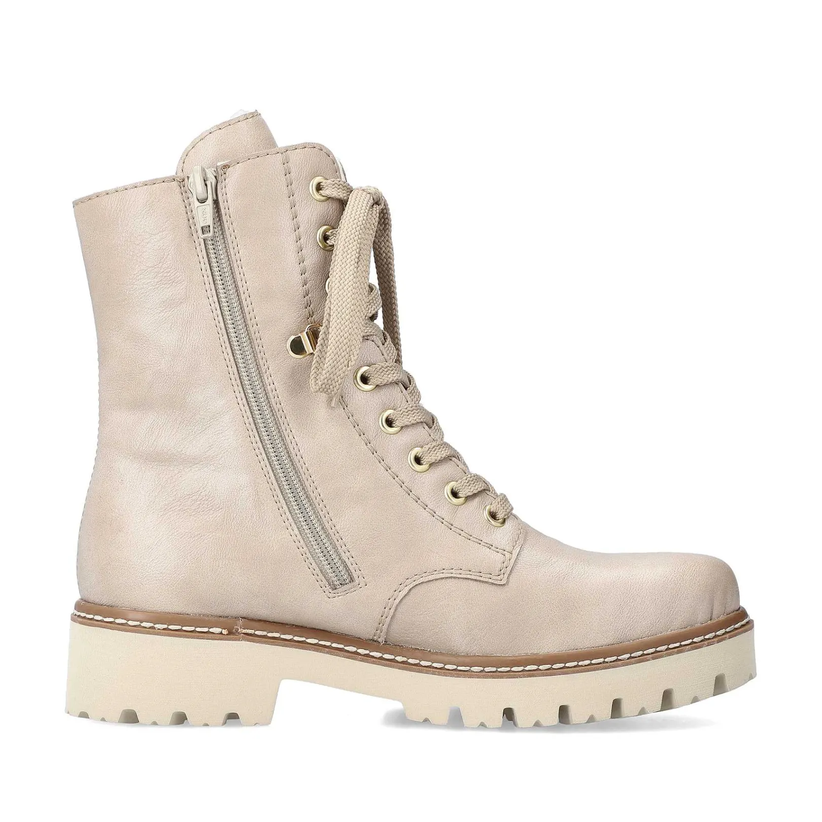 Hot Women'S Biker Boots Light Beige Ladies Ankle Boots & Boots
