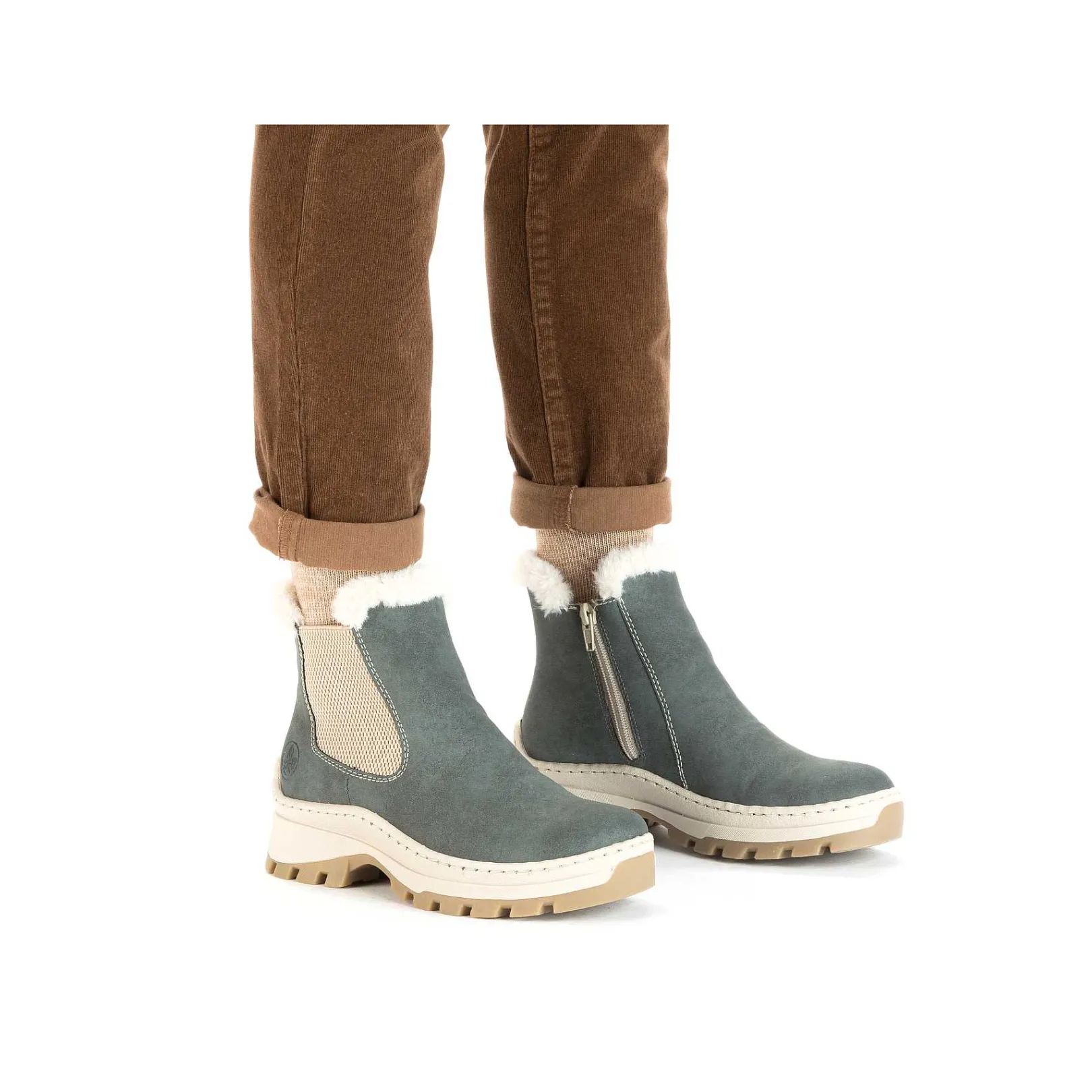 Hot Women'S Chelsea Boots Grey-Blue-Beige Ladies Ankle Boots & Boots