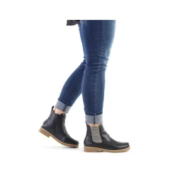 New Women'S Chelsea Boots Jet Black Ladies Ankle Boots & Boots