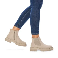Women'S Chelsea Boots Cream Beige Ladies Ankle Boots & Boots