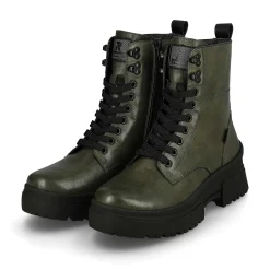 Clearance Women'S Corded Boots Army Green Black Ladies Ankle Boots & Boots