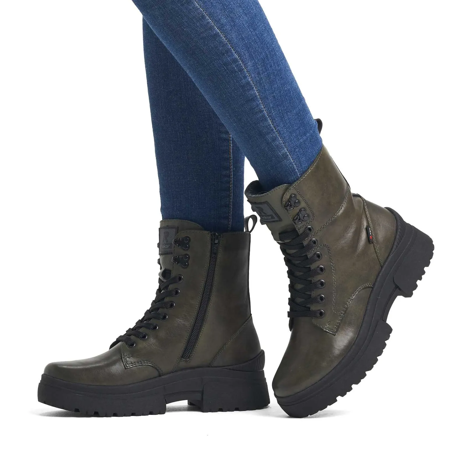 Clearance Women'S Corded Boots Army Green Black Ladies Ankle Boots & Boots