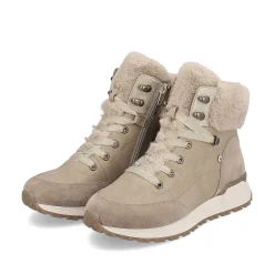 Hot Women'S Corded Boots Champagne Beige Ladies Ankle Boots & Boots